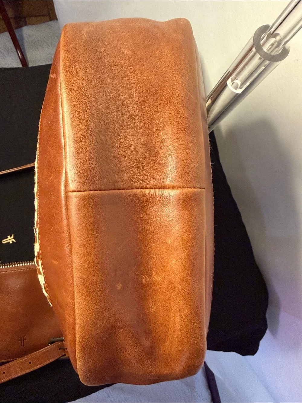 Frye Melissa Esparto Rope & Leather Hobo Bag in the Cognac colorway